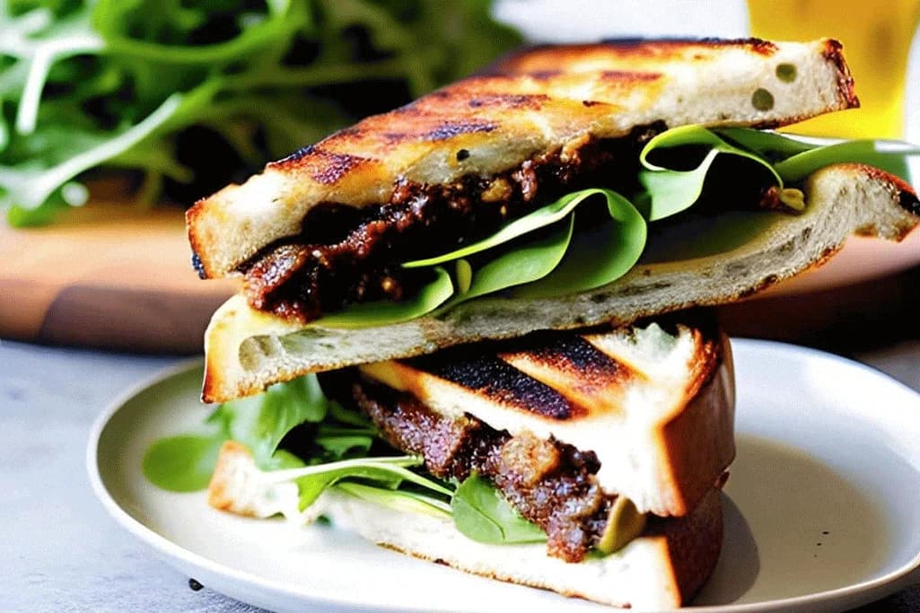 Enginar Tapenade ile Izgara Portobello Panini