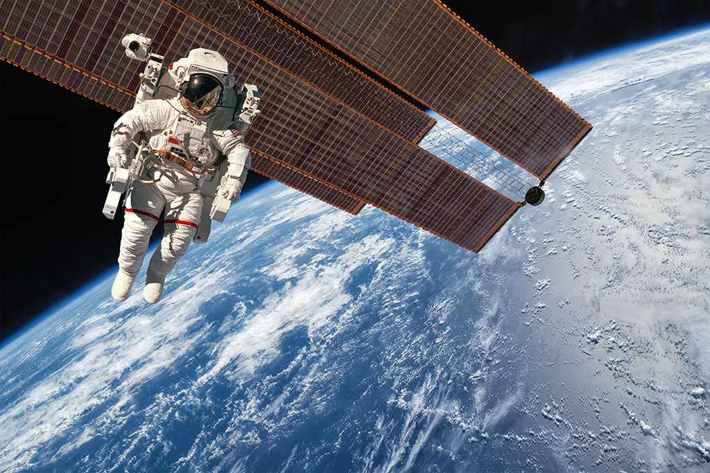 International Space Station and astronaut Machingo