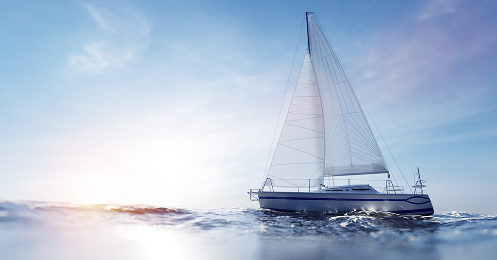 Sailing yacht on the ocean Machingo