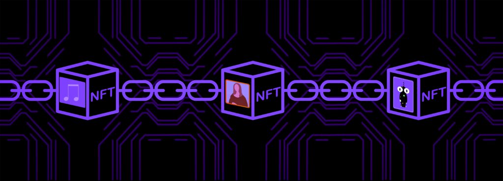Nft,Non-fungible,Tokens,Art,And,Collectables,Illustration,,Use,Blockchain,Technology - Machingo